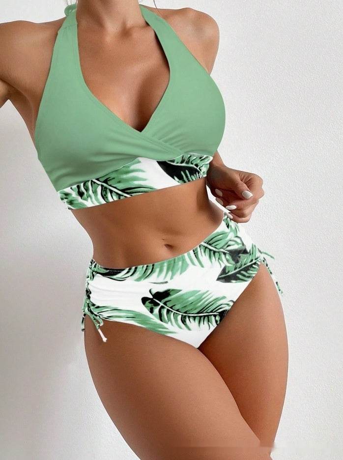 European And American High Waist Halter Bikini Women's Swimsuit - www.Shopthatapp.com