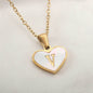 26 Letter Heart-shaped Necklace White Shell Love Clavicle Chain Fashion Personalized Necklace For Women Jewelry Valentine's Day - www.Shopthatapp.com