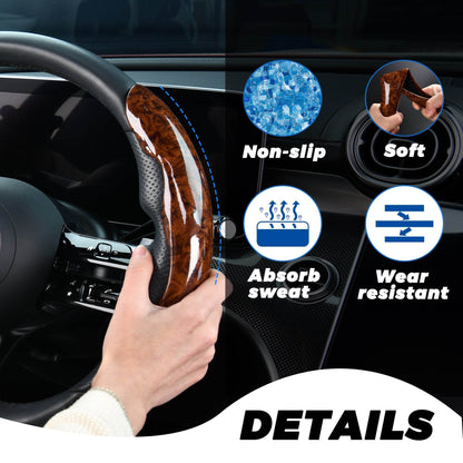 Mahogany Gray Buckle Steering Wheel - www.Shopthatapp.com