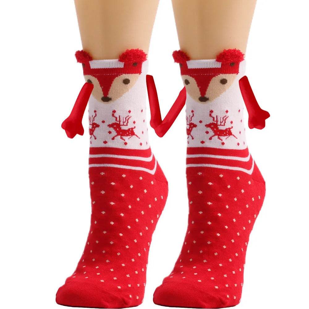 Christmas Stockings Autumn Winter Cotton Magnet Lodestone Hand Tube Socks - www.Shopthatapp.com