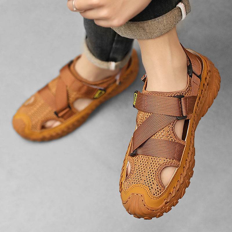 Summer Men's Hollow Mesh Surface Breathable Trendy Casual Shoes All-matching Sandals - www.Shopthatapp.com