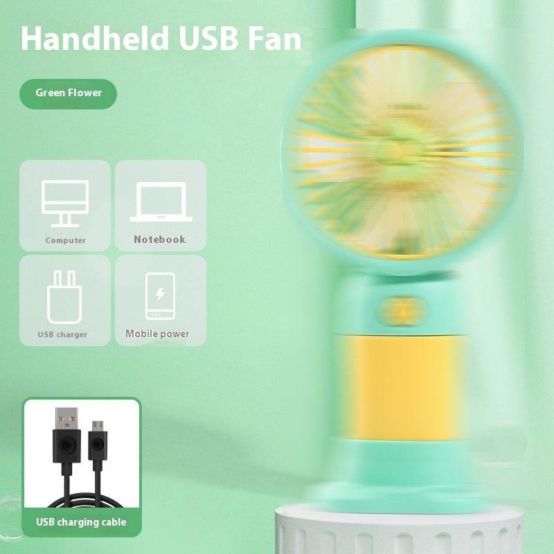 Small Handheld Fan Desktop Cartoon Mini Electric Usb Student Portable Gift - www.Shopthatapp.com