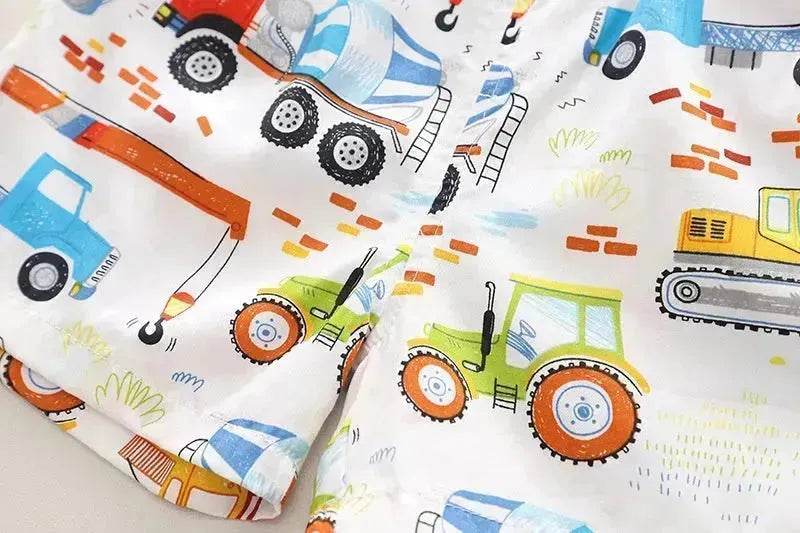 Boy's Shirt Suit Thin Summer Fashionable Cartoon Baby Short Sleeve Summer Clothing Two piece for boys - www.Shopthatapp.com