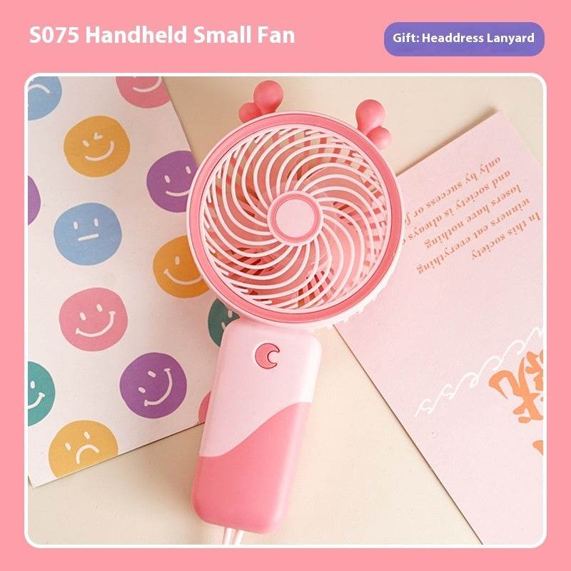 Small Handheld Fan Desktop Cartoon Mini Electric Usb Student Portable Gift - www.Shopthatapp.com