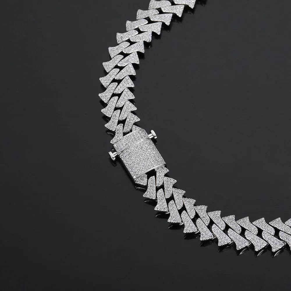 14mm Men's Hip Hop Zircon Thorns Cuban Link Chain - www.Shopthatapp.com