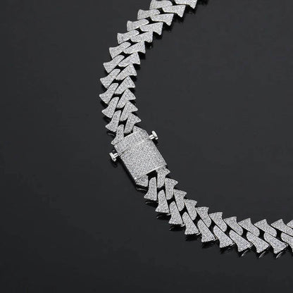 14mm Men's Hip Hop Zircon Thorns Cuban Link Chain - www.Shopthatapp.com