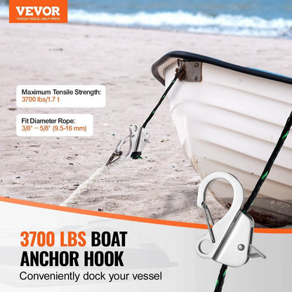 Boat Anchor Hook, 304 Stainless Steel Slide Anchor, Knotless Anchor System With Quick Release, Boat Anchor Hook Clips For - www.Shopthatapp.com