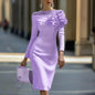 Elegant Long Sleeve Off Shoulder A-line Bodycon Wedding Guest dress - www.Shopthatapp.com