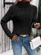 Women's Cable-knit Turtleneck Sweater - www.Shopthatapp.com