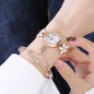 Women's Bracelet Watch Flower Disk Two-piece Bracelet Set - www.Shopthatapp.com