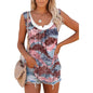Casual Spring And Summer Tops Printed Sleeveless Pleating Vest T-shirt For Women - www.Shopthatapp.com
