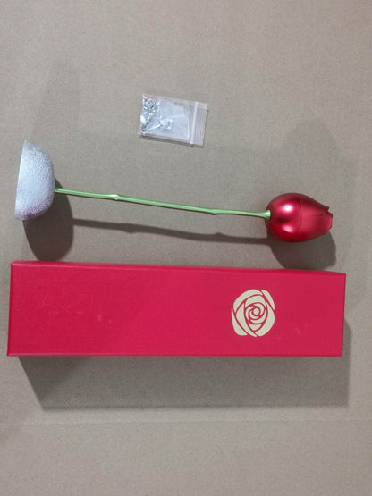 Valentines Day Gift Heart Shaped Blue Purple Crystal Diamond Pendant Rose Head Necklace - www.Shopthatapp.com