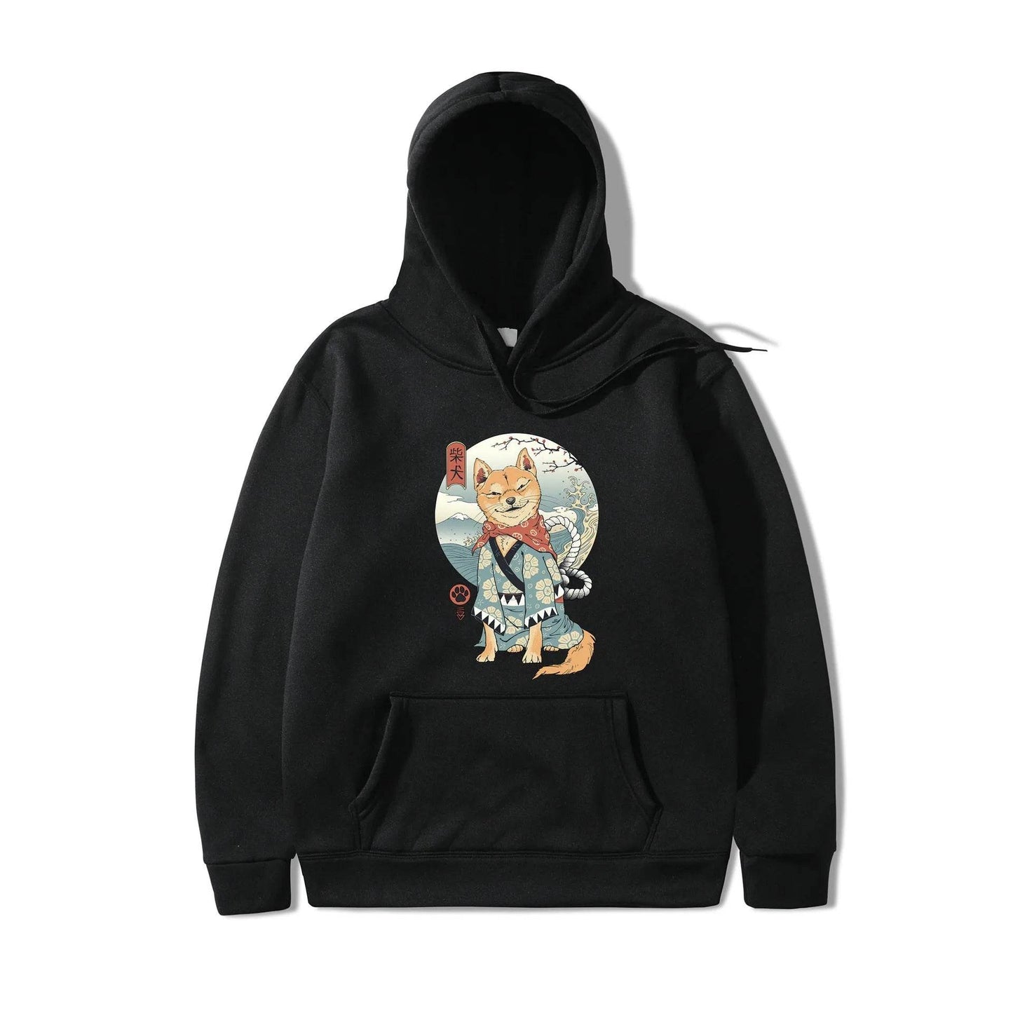 Women Shiba Inu Dog Illustration Printed Casual Hooded Sweater - www.Shopthatapp.com