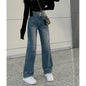 Women High waist Washed Blue Jeans Pant Wide Leg Denim Pant - www.Shopthatapp.com