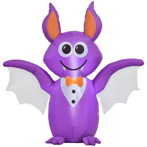 Outsunny 6ft Inflatable Halloween Decoration Bat, Blow Up Outdoor LED Yard Display, Waterproof - www.Shopthatapp.com