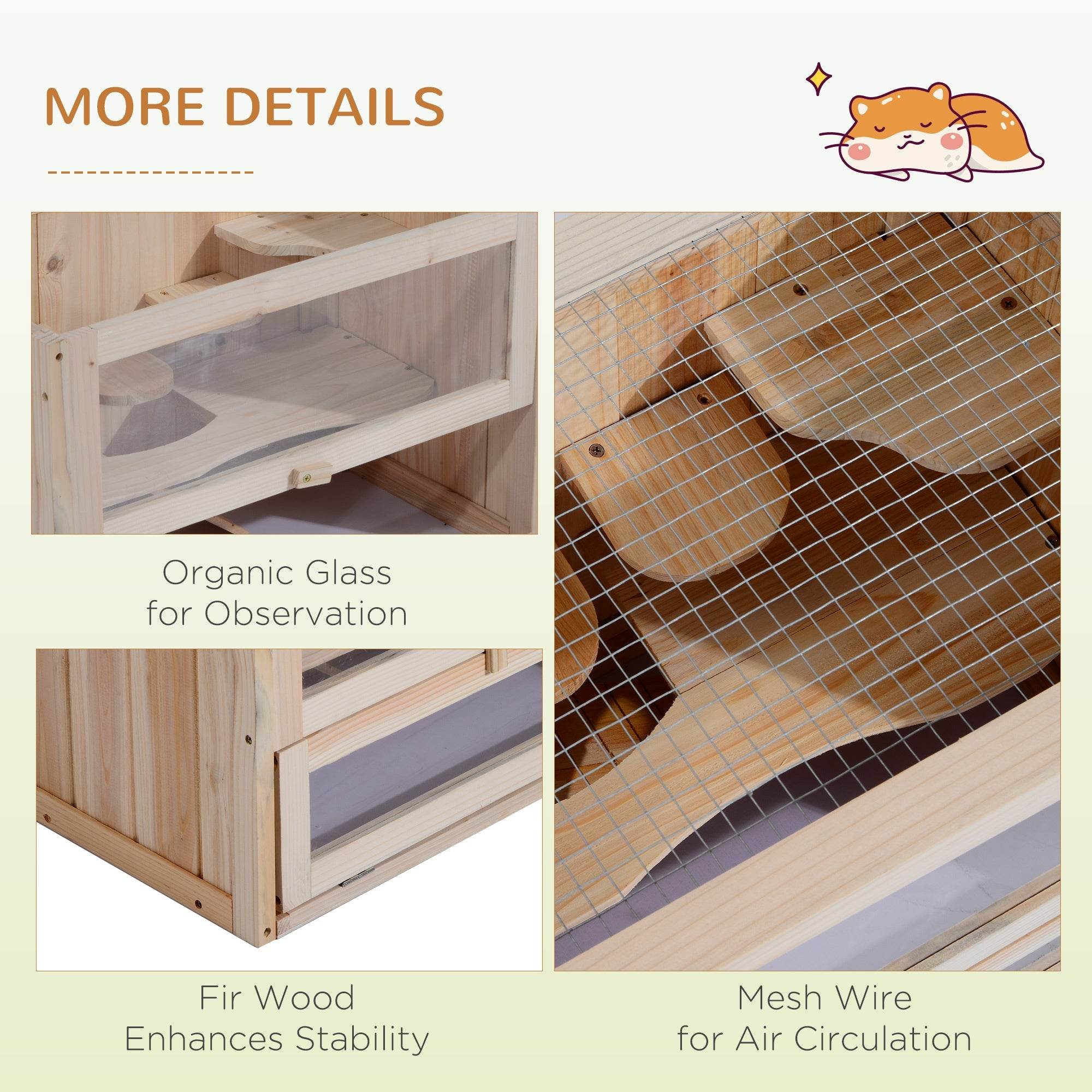 2- Tier Wooden Crafted Hamster Rodent Habitat Cage - www.Shopthatapp.com