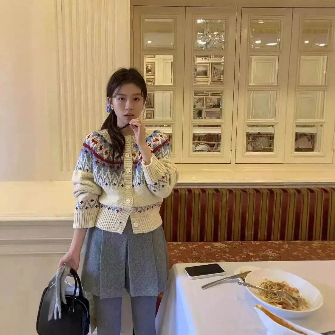 Thickened Jacquard button Knitted Sweater for Women Autumn And Winter - www.Shopthatapp.com
