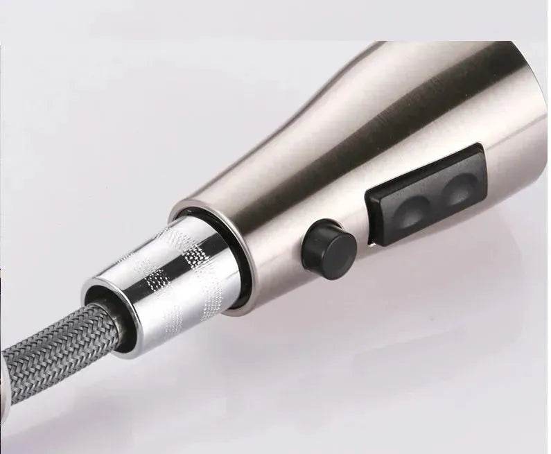 Brushed Kitchen Sink Faucet with Sprayer - Stainless Steel - www.Shopthatapp.com