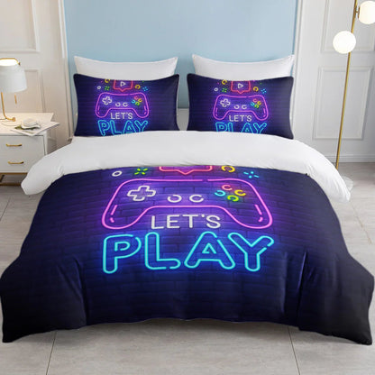 Gaming Duvet Cover Set Twin Full Queen King Size Video Game Controller Bedding Set, Boys Video Games Comforter Cover With 2 Pillow Shams, Bed Set For Boys Girls Bedroom Decor - www.Shopthatapp.com