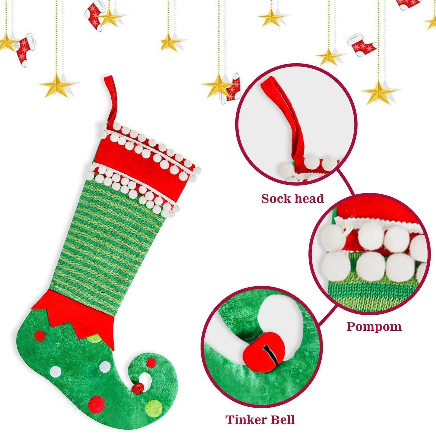 Fashion Simple Christmas Stockings Christmas Elf Decoration - www.Shopthatapp.com