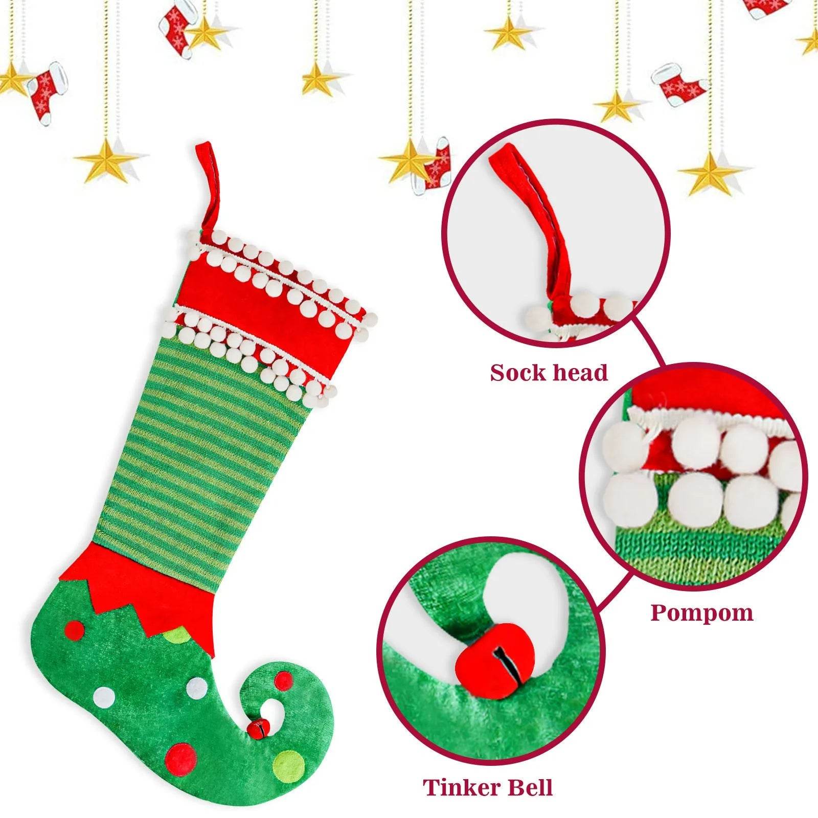 Fashion Simple Christmas Stockings Christmas Elf Decoration - www.Shopthatapp.com