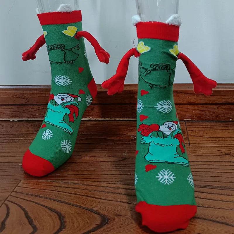 Christmas Stockings Autumn Winter Cotton Magnet Lodestone Hand Tube Socks - www.Shopthatapp.com