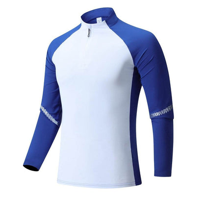 Mock Neck Half Zip  Workout top for Men Long Sleeve exercise top - www.Shopthatapp.com