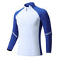 Mock Neck Half Zip  Workout top for Men Long Sleeve exercise top - www.Shopthatapp.com
