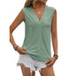 Summer Sleeveless Lace Blouse Tops Women V-neck top - www.Shopthatapp.com