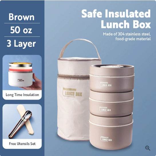 Portable Self-heating Japanese Multi Layer Thermal Insulated Lunch Box for Adult. - www.Shopthatapp.com