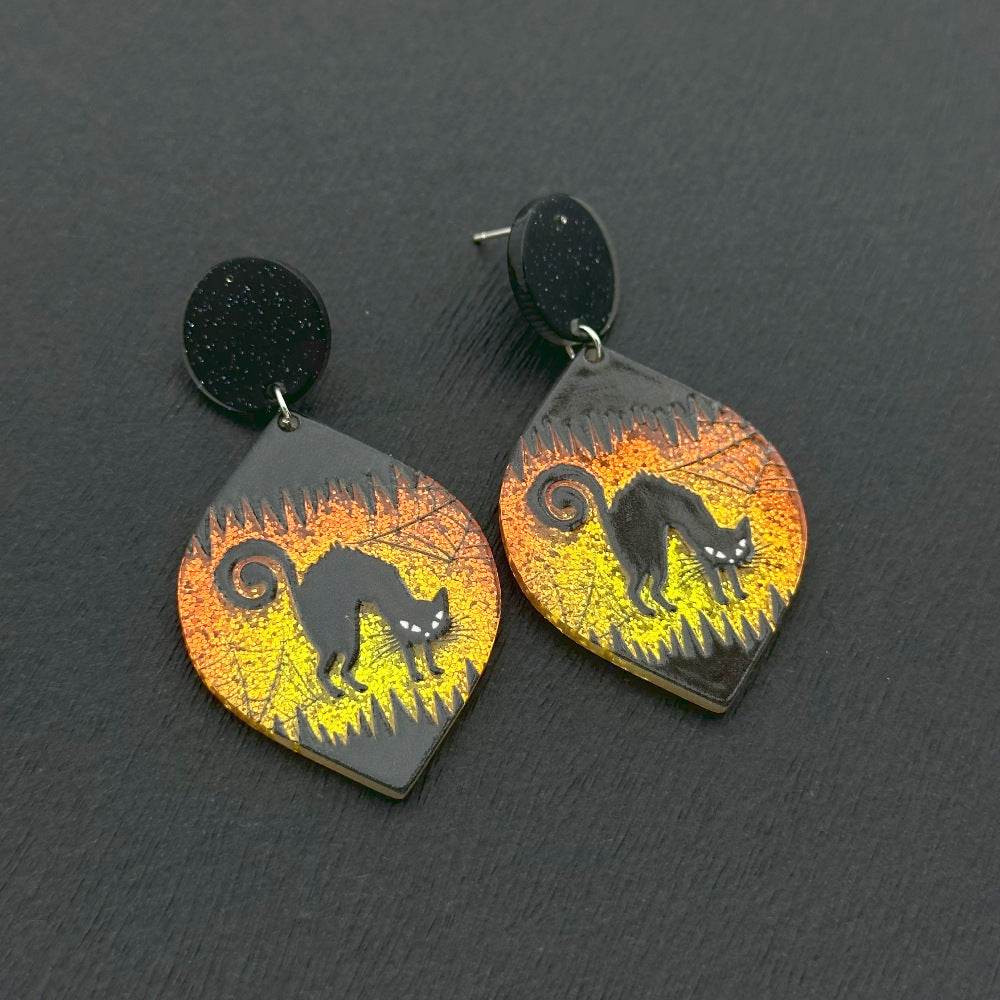 Halloween Day Ornament Colorful Ghost Eyes Funny Acrylic Earrings For Women