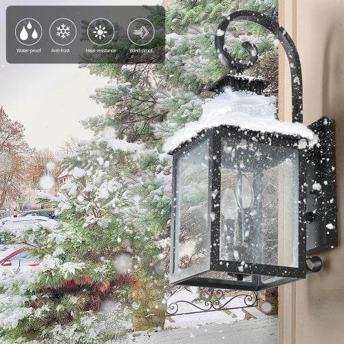 Large Outdoor Glass Wall Light Supports Many Types Of Bulbs -2 Packs - www.Shopthatapp.com