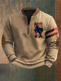 Casual 3D Digital Printing Stand Collar Men's Street Quarter Zip Sweatshirt top - www.Shopthatapp.com