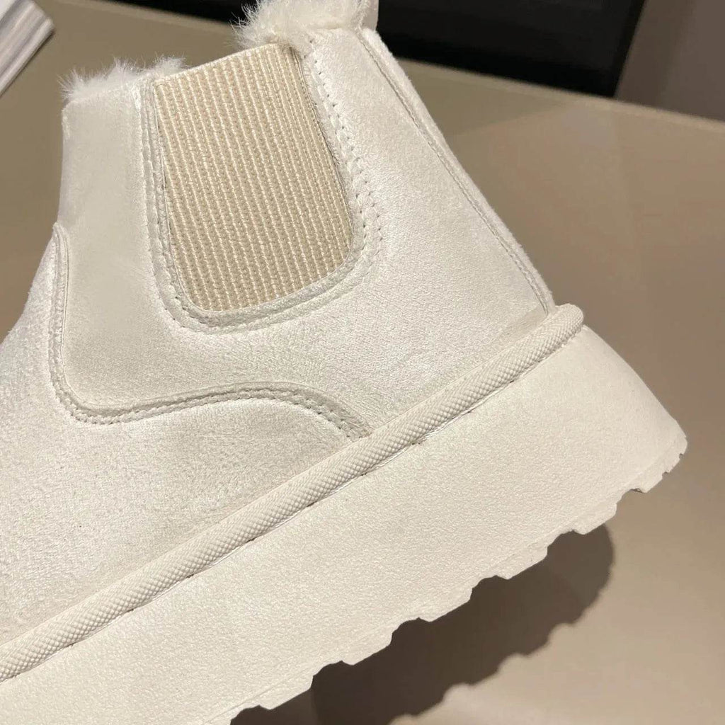 Women's Plush Boots Winter Warm Fleece Thick Flats Snow Boots Fashion Shoes - www.Shopthatapp.com