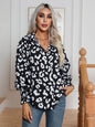 Leopard Print Lantern Sleeve Blouse Shirt top for Women - www.Shopthatapp.com