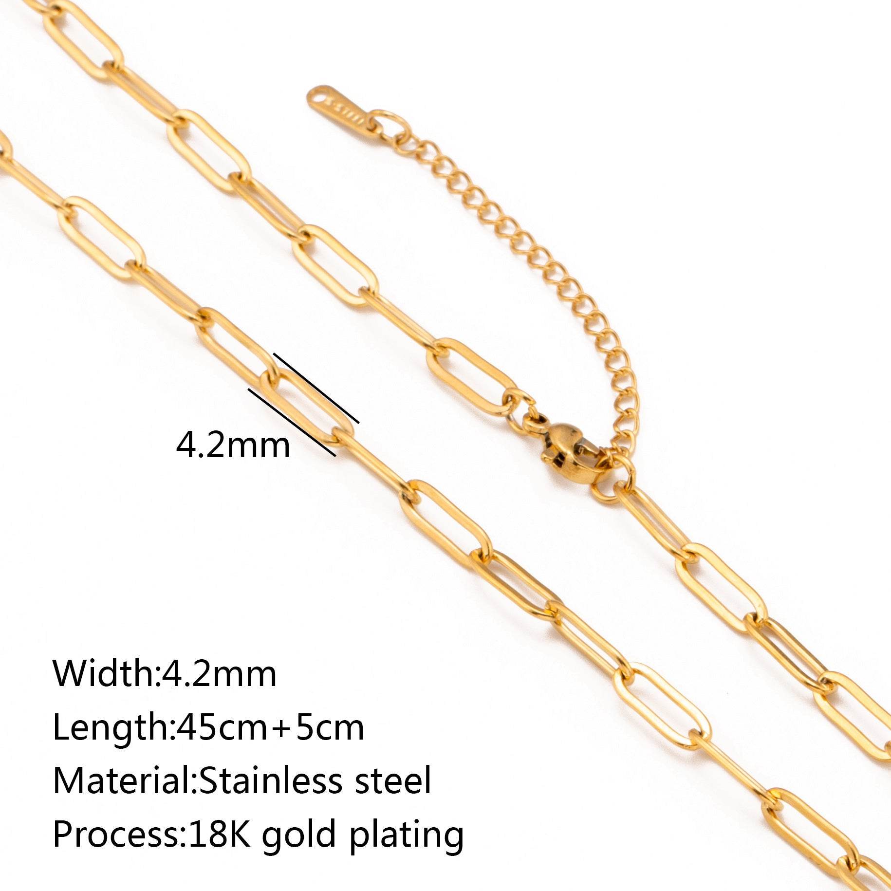 Stainless Steel Vacuum Vapor Plating 18K Gold Color Protection Lip Chain Necklace - www.Shopthatapp.com