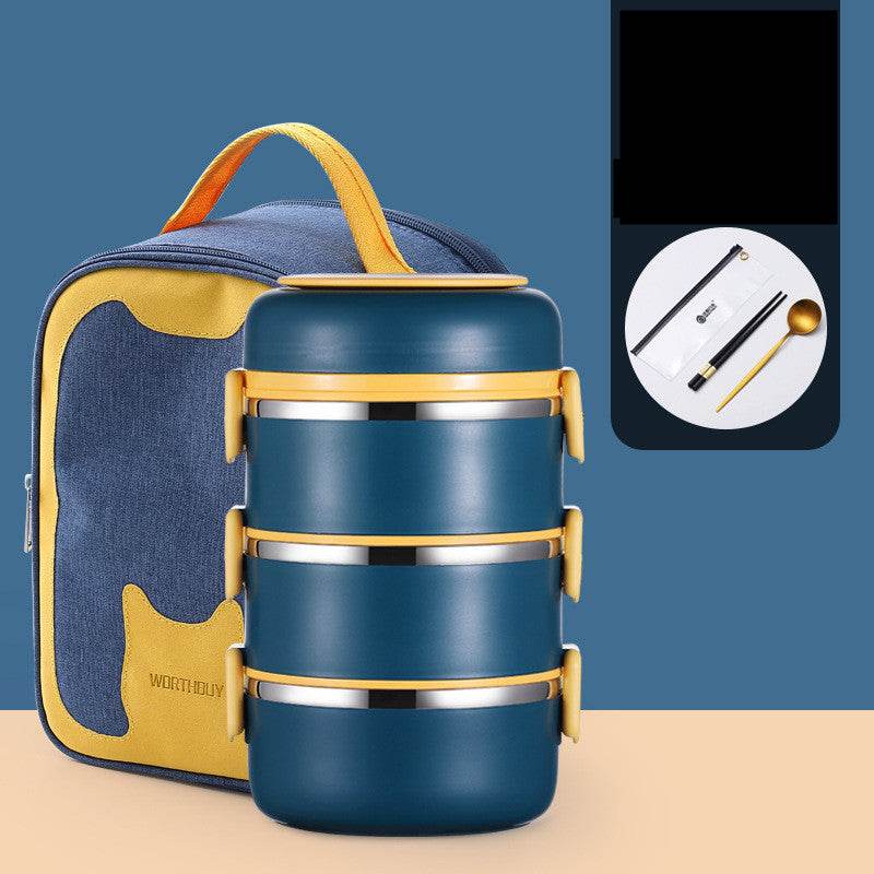 304 Stainless Steel Multi-layer Thermal insulated lunch container - www.Shopthatapp.com