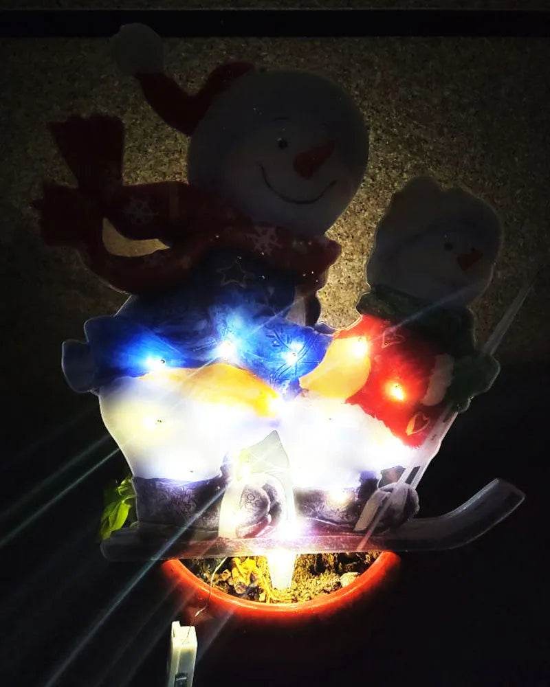 Christmas Scene Decoration With LED Lights Christmas Snowman Ornaments - www.Shopthatapp.com