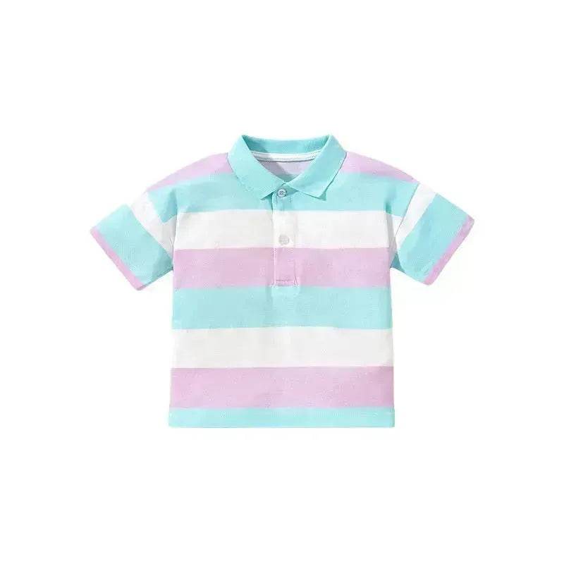 Polo Shirt  for boys Short Sleeve Striped  cotton shirt for baby boys - www.Shopthatapp.com