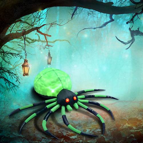 HOMCOM 6 Halloween Inflatable Outdoor Decoration Spider, Blow Up LED Yard Decor For Garden, Lawn, Party, Holiday, Waterproof - www.Shopthatapp.com