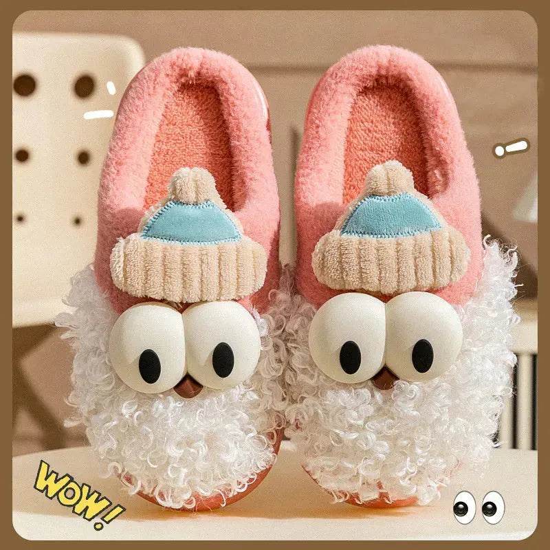 Cartoon Bearded Santa Claus Slippers Home Warm Non-slip Plush   Cotton Shoes Christmas Couple Floor Bedroom Slipper Women Men - www.Shopthatapp.com