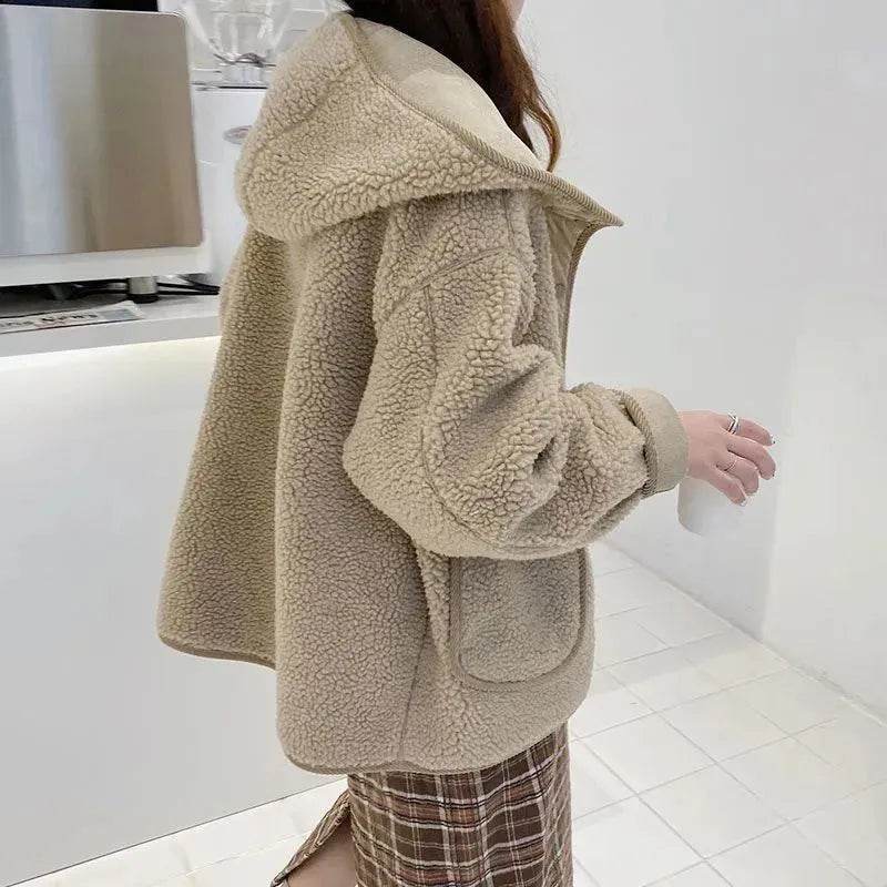 Thickened Woolen Hoodie Winter coat Fleece hooded Winter Jacket - www.Shopthatapp.com