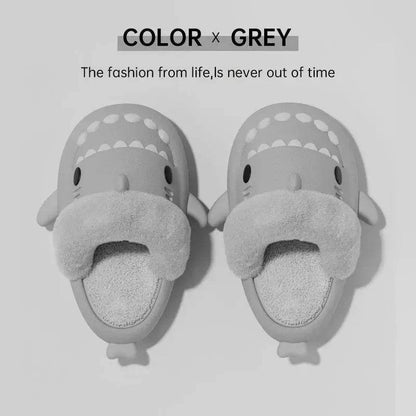 Winter Shark Slippers Detachable Warm Fuzzy Slippers Bedroom House Shoes Women - www.Shopthatapp.com