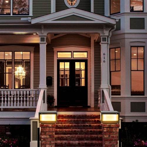 Solar Wall Light With Dimmable LED-2 Package Landscape Pathway Lighting - www.Shopthatapp.com