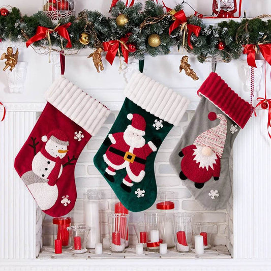Christmas Decorations Gold Velvet Patch Christmas Stockings - www.Shopthatapp.com
