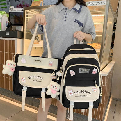 2pcs Large Capacity School College Girls Backpack Shoulder Bag - www.Shopthatapp.com #