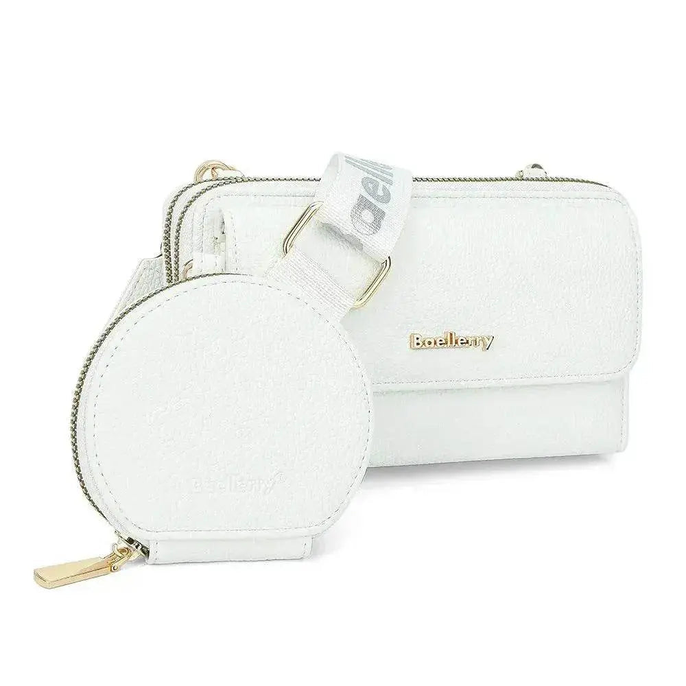 2pcs Lychee Texture Composite Bag Fashion Mobile Phone Bag With Small Coin Purse Letter Print Zipper Crossbody Shoulder Bag - www.Shopthatapp.com