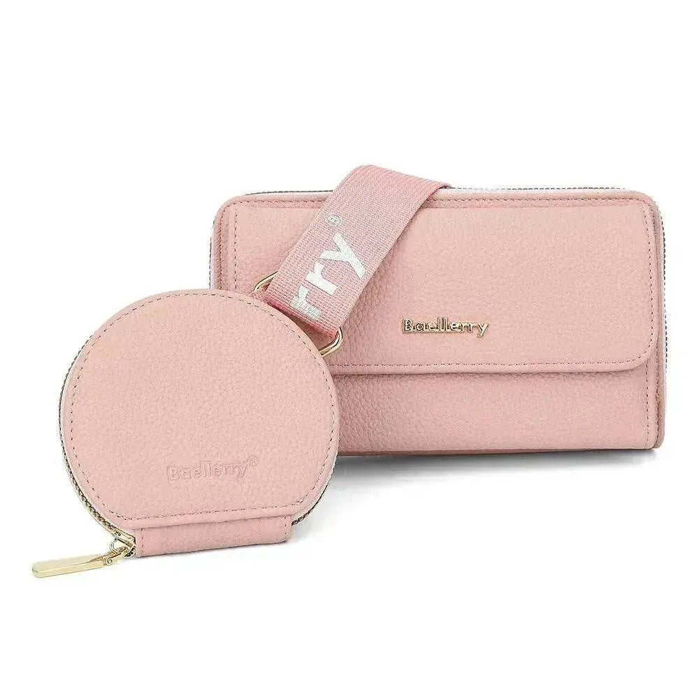 2pcs Lychee Texture Composite Bag Fashion Mobile Phone Bag With Small Coin Purse Letter Print Zipper Crossbody Shoulder Bag - www.Shopthatapp.com