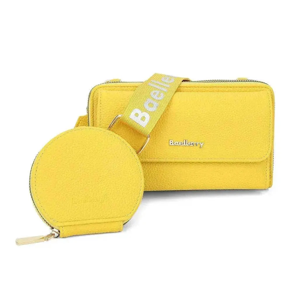 2pcs Lychee Texture Composite Bag Fashion Mobile Phone Bag With Small Coin Purse Letter Print Zipper Crossbody Shoulder Bag - www.Shopthatapp.com