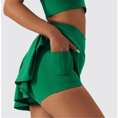 2pcs Tennis Skirt set Sports Skort Workout Exercise Outfit - www.Shopthatapp.com #